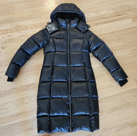 NWT Pajar Black Solstice Long Down Puffer Quileted Winter Jacket - size large - Picture 2 of 16